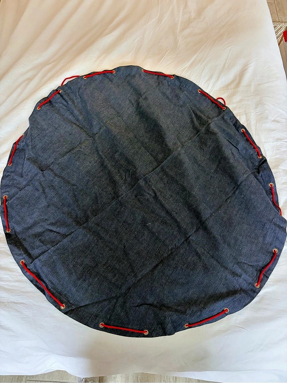 VTG LEGO Round Denim Storage/playmat in Blue & Red